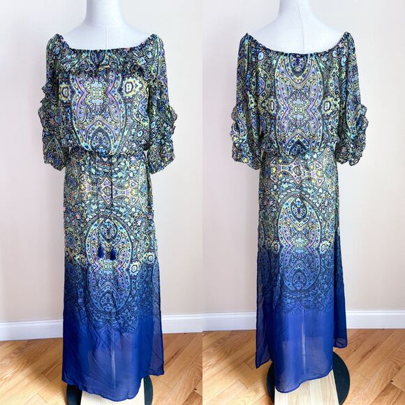 Victoria's Secret Other - Victoria's Secret Women's Paisley Sheer Maxi Dress Small Swim Coverup Peacock
